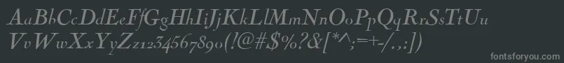 NicolasItalic Font – Gray Fonts on Black Background