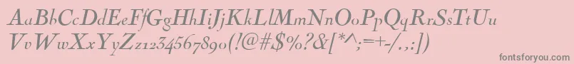 NicolasItalic Font – Gray Fonts on Pink Background