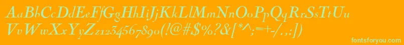 NicolasItalic Font – Green Fonts on Orange Background