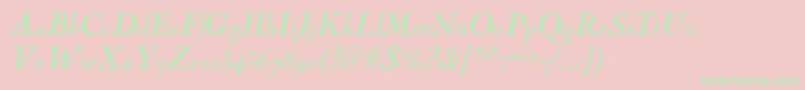 NicolasItalic Font – Green Fonts on Pink Background