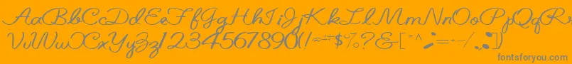 Belindatype67RegularTtext-Schriftart – Graue Schriften auf orangefarbenem Hintergrund