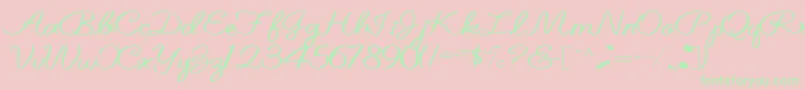 Belindatype67RegularTtext-Schriftart – Grüne Schriften auf rosa Hintergrund