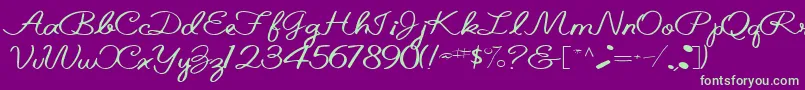 Belindatype67RegularTtext Font – Green Fonts on Purple Background