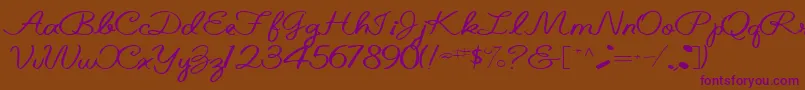 Belindatype67RegularTtext Font – Purple Fonts on Brown Background