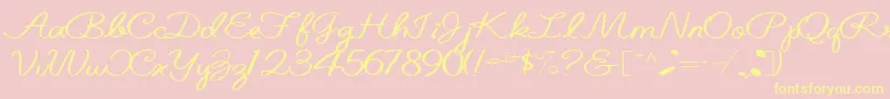 Belindatype67RegularTtext-Schriftart – Gelbe Schriften auf rosa Hintergrund