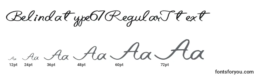 Größen der Schriftart Belindatype67RegularTtext