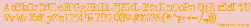 ConfusedRoot-Schriftart – Orangefarbene Schriften auf rosa Hintergrund