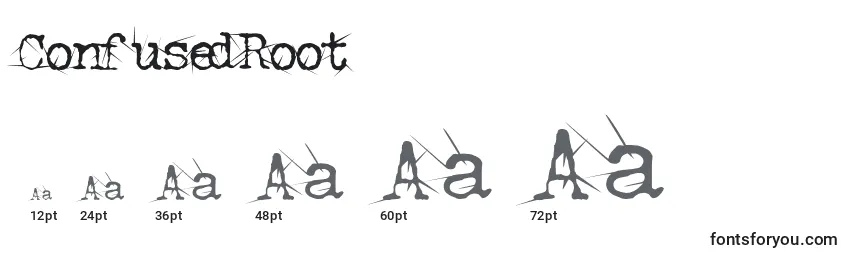Größen der Schriftart ConfusedRoot