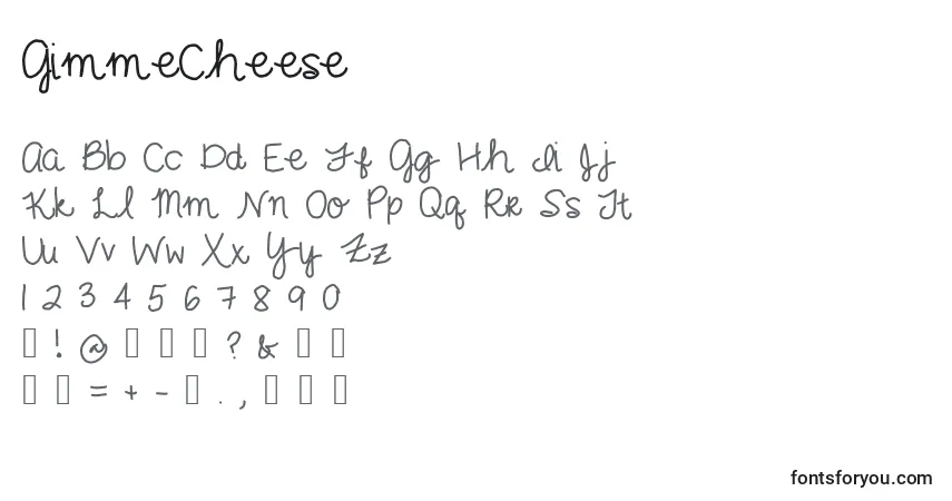 Шрифт GimmeCheese – алфавит, цифры, специальные символы