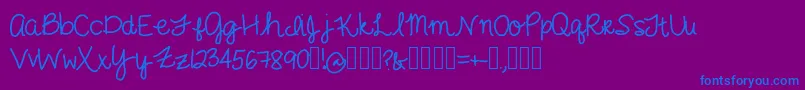 GimmeCheese-Schriftart – Blaue Schriften auf violettem Hintergrund