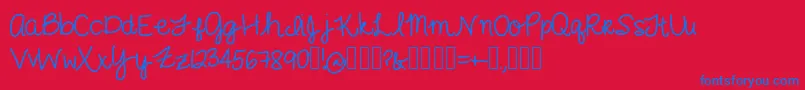 GimmeCheese Font – Blue Fonts on Red Background