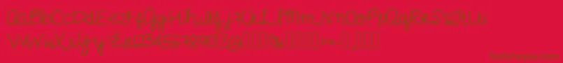 GimmeCheese-Schriftart – Braune Schriften auf rotem Hintergrund