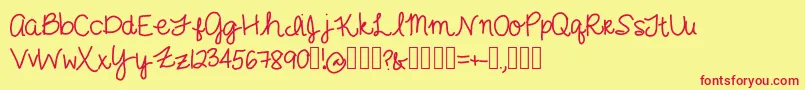 Weitere Informationen zur GimmeCheese-Schriftart GimmeCheese-Schriftart – Rote Schriften auf gelbem Hintergrund
