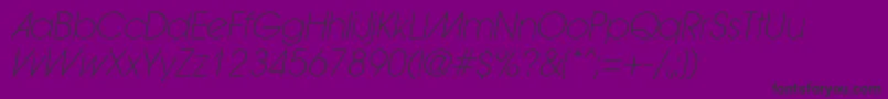 ForwardadExtraLightOblique Font – Black Fonts on Purple Background