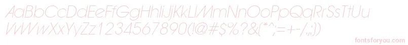 ForwardadExtraLightOblique-Schriftart – Rosa Schriften auf weißem Hintergrund