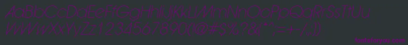 ForwardadExtraLightOblique-Schriftart – Violette Schriften auf schwarzem Hintergrund