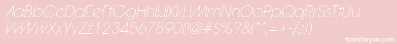 ForwardadExtraLightOblique Font – White Fonts on Pink Background