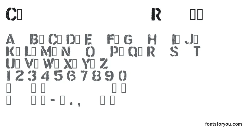 A fonte CftrashzoneRegular – alfabeto, números, caracteres especiais