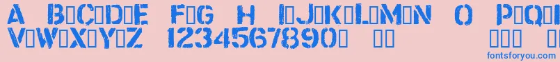 フォントCftrashzoneRegular – ピンクの背景に青い文字