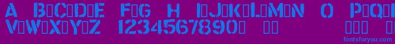 CftrashzoneRegular Font – Blue Fonts on Purple Background