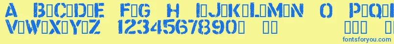 fuente CftrashzoneRegular – Fuentes Azules Sobre Fondo Amarillo