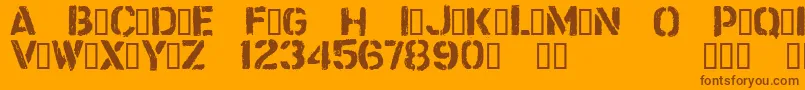フォントCftrashzoneRegular – オレンジの背景に茶色のフォント