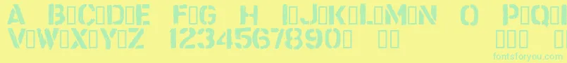 CftrashzoneRegular Font – Green Fonts on Yellow Background