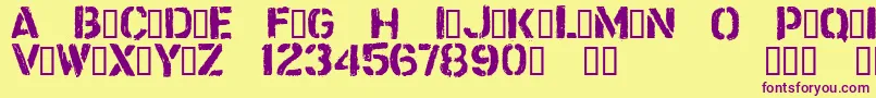 Police CftrashzoneRegular – polices violettes sur fond jaune