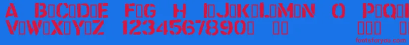 CftrashzoneRegular Font – Red Fonts on Blue Background