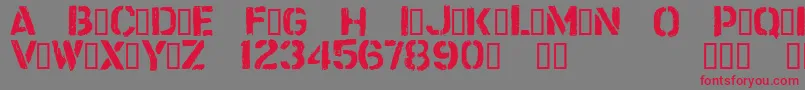 CftrashzoneRegular-Schriftart – Rote Schriften auf grauem Hintergrund