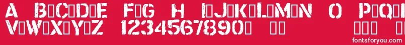 CftrashzoneRegular-Schriftart – Weiße Schriften auf rotem Hintergrund