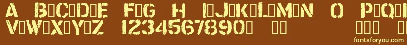 CftrashzoneRegular Font – Yellow Fonts on Brown Background