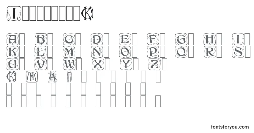 Czcionka Innocence1 – alfabet, cyfry, specjalne znaki