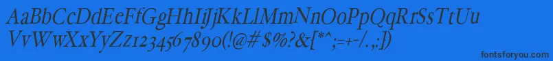 HollamediaevalOblique Font – Black Fonts on Blue Background
