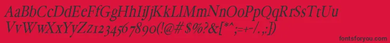 HollamediaevalOblique Font – Black Fonts on Red Background
