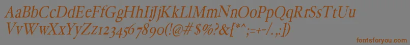 HollamediaevalOblique Font – Brown Fonts on Gray Background