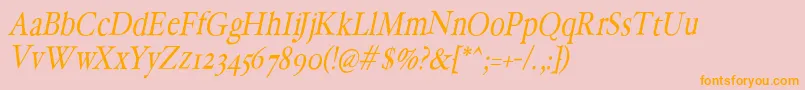 HollamediaevalOblique Font – Orange Fonts on Pink Background