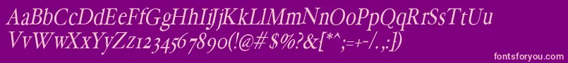 HollamediaevalOblique Font – Pink Fonts on Purple Background