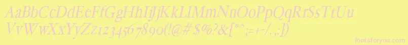 HollamediaevalOblique Font – Pink Fonts on Yellow Background