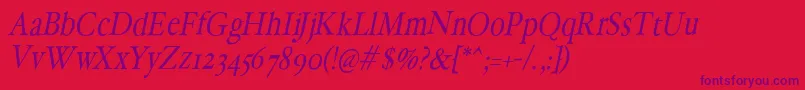 HollamediaevalOblique Font – Purple Fonts on Red Background