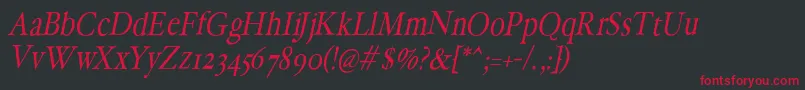 HollamediaevalOblique-Schriftart – Rote Schriften auf schwarzem Hintergrund