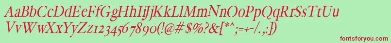 HollamediaevalOblique Font – Red Fonts on Green Background