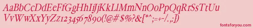 HollamediaevalOblique Font – Red Fonts on Pink Background