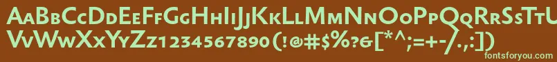 SebastiantextscBold-fontti – vihreät fontit ruskealla taustalla