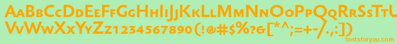 SebastiantextscBold-Schriftart – Orangefarbene Schriften auf grünem Hintergrund