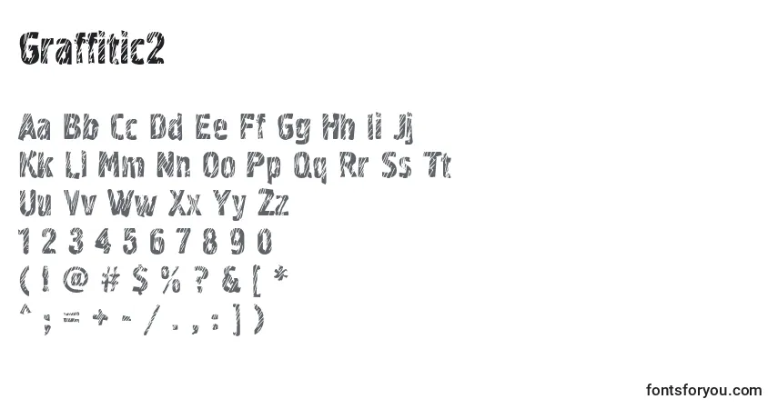 Czcionka Graffitic2 – alfabet, cyfry, specjalne znaki