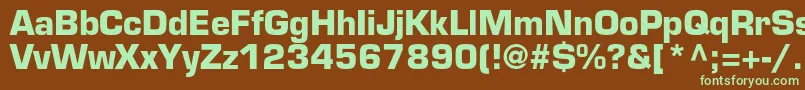EurostileltstdBold-fontti – vihreät fontit ruskealla taustalla