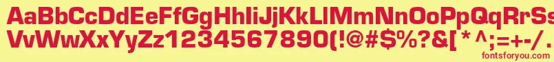 EurostileltstdBold Font – Red Fonts on Yellow Background