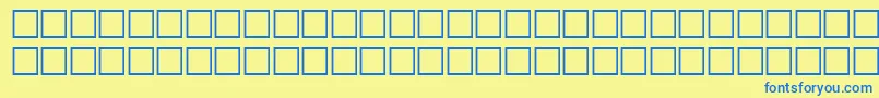 Glfwfx-Schriftart – Blaue Schriften auf gelbem Hintergrund