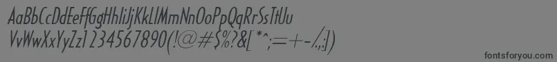 フォントHalseylightcondsskItalic – 黒い文字の灰色の背景